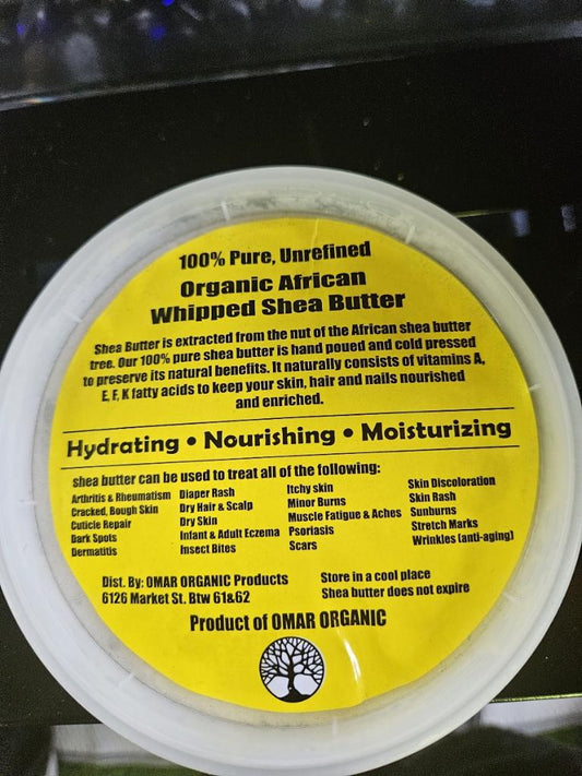100% Pure, Unrefined Organic African Whipped Shea Butter